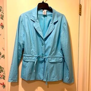 Ladies George Stretch spring/summer lined blue jacket. Size 12.